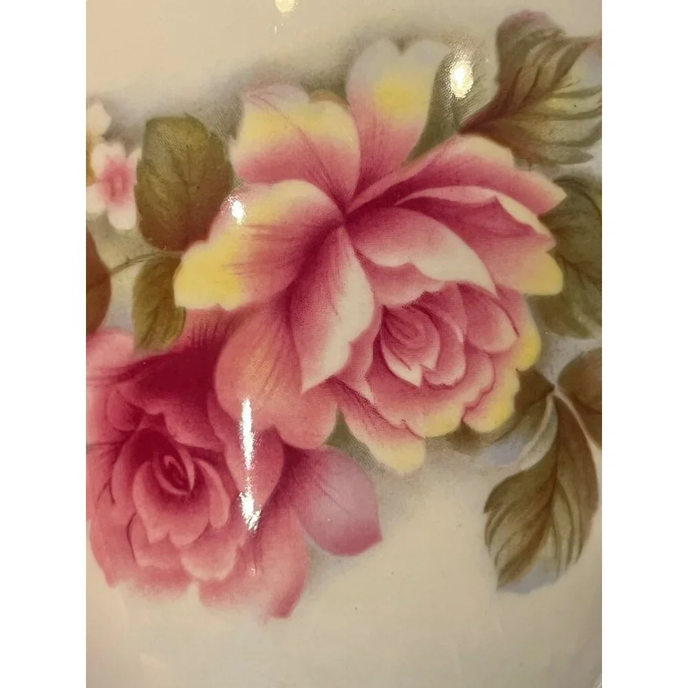 Regency English Bone China Cup & Saucer Floral Design Gold Trim Made In England